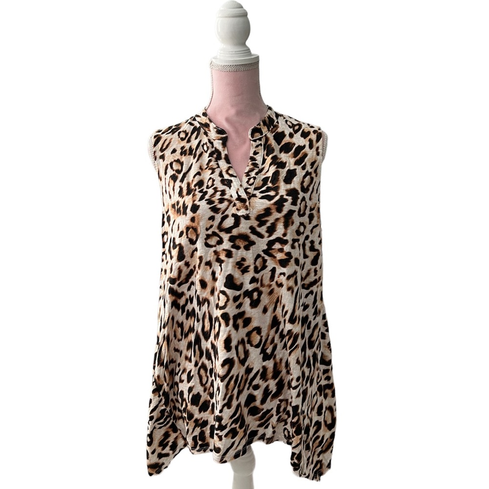 Chico’s Animal Print Slub Knit Tank